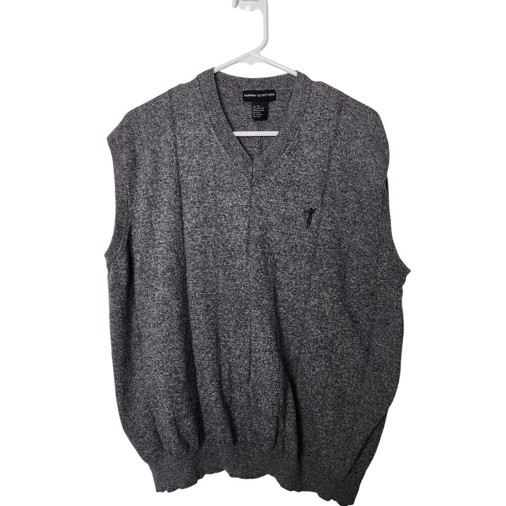 Fairway Outfitters Gray Sleeveless V-Neck Pullover Cotton Vest Sweater Size XL